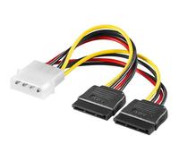 Adaptateur Alimentation - GOOBAY - 4 broches 5,25 - 2x fiches S-ATA - Connexion facile - Compatible S-ATA