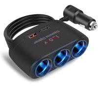 Adaptateur Allume Cigare 5 En 1, Prise Allume Cigare 12v, Chargeur De Voiture 120w Avec 3 Prises, 1 Port Usb Et 1 Port Pd Pour Les Voitures 12v/24v