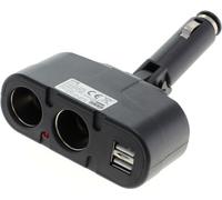 Adaptateur allume-cigare AccuCell, distributeur allume-cigare - mâle vers 2x femelle + USB