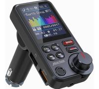 Adaptateur allume-cigare avec transmetteur FM Bluetooth, écran couleur 1,8 pouce, appels mains libres, charge rapide QC3.0, réglages des aig