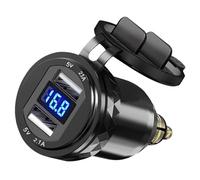 Adaptateur Allume Cigare USB Chargeur Prise Allume Cigare USB Rapide with LED Voltmeter Waterproof Chargeur de Voiture Dual QC 3.0 Din Socket pour Motos 12V/24V BMW Motorcycles