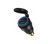 Adaptateur allume-cigare USB pour moto double prise USB 12V PD 30 et QC 30 compatible BMW coque noire et couleurs multiples YYV