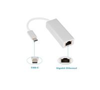 Adaptateur Aluminium USB C 3.1 vers RJ45 Gigabit Ethernet 10/100/1000 Mbit/s Compatible avec Mac OS X v.10.0 ou plus et Windows 10 / 8 / 7 / XP -