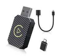 Adaptateur Android Auto sans Fil & Carplay sans Fil,2 en 1 Wireless Carplay Adapter, avec USB C/A, Plug and Play, Supporte Bluetooth/Google Assistant/Siri, Compatible avec Phone iOS 10+,Android 11+