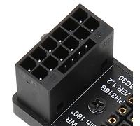 Adaptateur Anglé 180 Degrés ATX 16Pin Mâle vers 16Pin Femelle, Connecteur d'angle en U HPWR PCIe5.0 pour GPU, Boîtier en Alliage d'Aluminium CNC pour PC de Bureau, Branchement Dire (Noire)