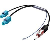Adaptateur Antenne Autoradio Double Fakra vers Prise DIN Connecteur avec Amplificateur Câble Adaptateur d'antenne Radio