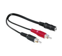 Adaptateur audio, 2 fiches mâles RCA - fiche femelle jack 3,5 mm stéréo