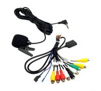 Adaptateur audio 20 broches pour carte SIM avec microphone de 3,5 mm, pour faisceau de câble RCA compatible avec systèmes radio de voiture