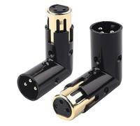 Adaptateur audio 2025, 2 pièces, prise mâle vers femelle, adaptateur XLR coudé à 3 broches, noir (adaptateur XLR 90 degrés)