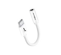 - Adaptateur audio - 24 pin USB-C mâle pour mini-phone stereo 3.5 mm femelle - 14 cm - blanc