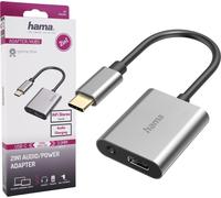 Adapt. audio, 2 en 1, f. USB-C - jack 3,5 mm/port USB-C, audio+charg.