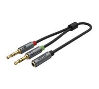 Adaptateur audio 2x jack TRS 3,5 mm mâle/jack TRRS Y-C957ABK