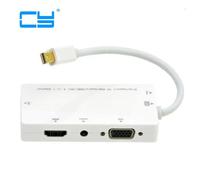 Adaptateur Audio 4 en 1 Mini DP Thunderbolt Displayport vers HDMI VGA DVI, câble avec Port Micro USB pour MacBook Air Pro iMac Surface pro