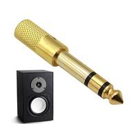 Adaptateur Audio 6.35mm 3.5mm - Convertisseur Jack Plaqué Or pour Haut-parleurs et Casques | TRS Stereo Plug for Electric Piano, Soundboard, Audio Cable, Music Interface, Preamp ou Digital Synth