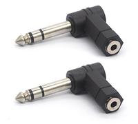 Adaptateur audio à angle droit 3,5 vers 6,35 mm, 90 degrés, prise jack stéréo 6,35 mm vers adaptateur de prise stéréo 3,5 mm.