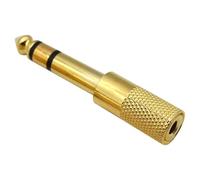 Adaptateur audio - Adaptateur jack 6,35 mm jacack 3,5mm prise audio en métal plaqué or | Prise stéréo mâle 6,35 m jac 3,5 m femelle | Convertisseur jack stéréo pour casque