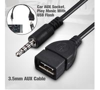 Adaptateur Audio AUX 3.5mm - TEMPSA - USB 2.0 A Femelle - 20 cm - Lecture MP3 - Connecteur Stéréo