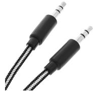 Adaptateur audio - AVIZAR - Jack 3.5 mm - Câble plat noir - 1 mètre - Nylon renforcé