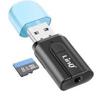 Adaptateur Audio Bluetooth USB avec Jack 3.5mm et Porte Carte micro-SD LinQ Noir