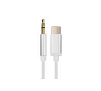 Adaptateur Audio Câble USB-C Jack 3,5 mm Connecteur Sortie Réversibles 1m Blanc
