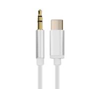 Adaptateur Audio Câble USB-C Jack 3,5 mm Connecteur Sortie Réversibles 1m Blanc