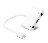 Adaptateur Audio Casque Light-ning vers 3,5 mm, Adaptateur Audio Auxiliaire 3 en 1, Double Écouteur 3,5 mm avec Port Charge, Compatible avec iPhone/i-Pad/i-Pod, Prise en Charge du Dernier iOS16