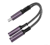 Adaptateur Audio Compact 13.5cm pour Aluminium Adaptateur Audio(Purple) | Charge et écoute simultanées, aluminium pour durable, son haute fidélité, compact 13.5cm, idéal voyage