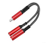 Adaptateur Audio Compact 13.5cm pour Aluminium Adaptateur Audio(Red) | Charge et écoute simultanées, aluminium pour durable, son haute fidélité, compact 13.5cm, idéal voyage