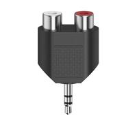 Adaptateur audio court, jack stéréo mâle 3,5 mm, 2 fiches RCA femelles