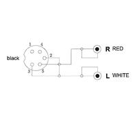 Adaptateur audio Din femelle 5 pôles vers 2xRca