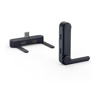 Adaptateur audio double type C pour casque avec support de téléphone coudé de charge OTG convertisseur OTG 2 en 1 pour casque pliable pour l'extérieur, les voyages, les trajets au travail (noir)