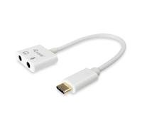 Adaptateur audio - EQUIP - USB-C vers Mini-Jack - 15 cm - Blanc - Filaire