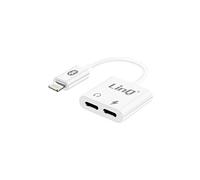 Adaptateur Audio et Charge iPhone vers Double Lightning Compact Blanc