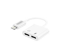 Adaptateur Audio et Charge iPhone vers Double Lightning Design compact - Blanc