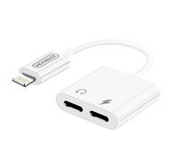Adaptateur Audio et Charge iPhone vers Double Lightning Design compact - Blanc