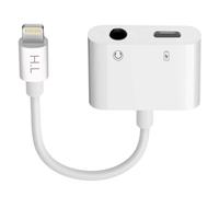 Adaptateur Audio Et Charge Lightning Vers Lightning Et Jack 3.5 Mm 12cm - Blanc