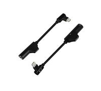 Adaptateur Audio et Charge pour iPhone vers Lightning / Jack 3.5mm Embout Coudé Noir