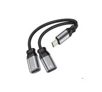 Adaptateur Audio et Charge USB-C - Swissten - 2-en-1 - Câble Tressé - Anti-noeuds - 12 cm