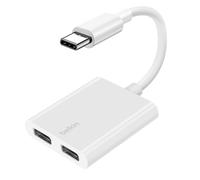 Adaptateur Audio et Charge USB-C vers USB-C 60W Blanc