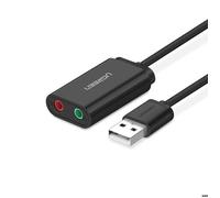 Ugreen Carte son USB 2.0 G Adaptateur USB-A vers jack 3,5 mm stéréo 15 cm noir