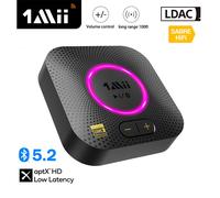 Adaptateur audio HiFi avec contrôle du volume, récepteur Bluetooth 5.2, 1ata i, B06S, AC Aptx HD & LL, audio haute résolution longue portée avec contrôle du volume Black US Plug