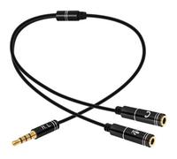 Adaptateur Audio Jack 3.5mm vers Micro et Casque Compact 30cm Noir