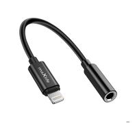 Adaptateur Audio Jack 3.5mm Femelle vers Lightning Mâle Compact 13.5cm Maxlife Noir