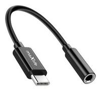 Adaptateur Audio Jack 3.5mm Femelle vers USB-C Mâle Compact 13.5cm Maxlife Noir