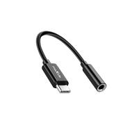 Adaptateur Audio Jack 3.5mm Femelle vers USB-C Mâle Compact 13.5cm Maxlife Noir