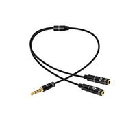 Adaptateur Audio Jack 3.5mm vers Micro et Casque Compact 30cm Noir