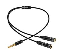 Adaptateur Audio Jack 3.5mm vers Micro et Casque Compact 30cm Noir