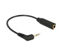 - Adaptateur audio - jack micro stéréo femelle pour mini-phone stereo 3.5 mm mâle - 17 cm - noir - connecteur à angle gauche
