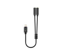 Adaptateur Audio Lightning vers 2x Entrée Jack 3.5mm Compact Noir