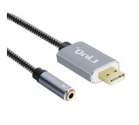 Adaptateur audio - LinQ - U3530 - USB vers Jack 3.5mm - Fonction audio et micro - Gris